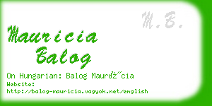 mauricia balog business card